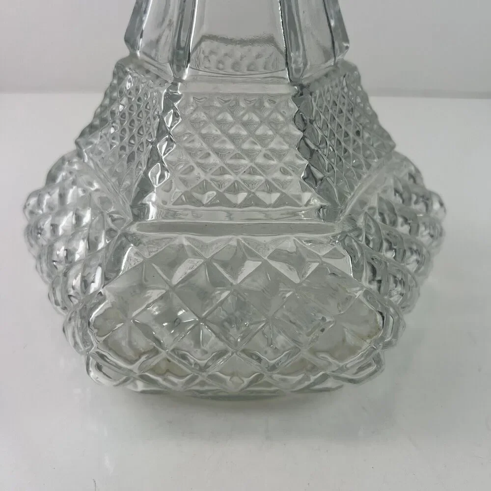Wexford by Anchor Hocking Glass Ships Decanter 12” Clear Cut Diamond Pattern